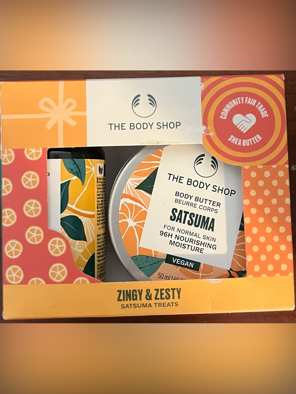 The Body Shop Satsuma Treats Gift Set Body Butter & Shower Gel New